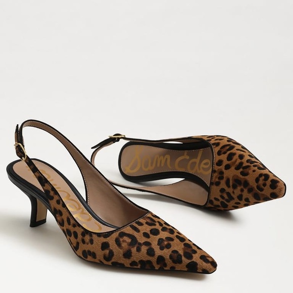 Sam Edelman Shoes - Sam Edelman Leopard Print Slingback Kitten Heels - Brown/Black